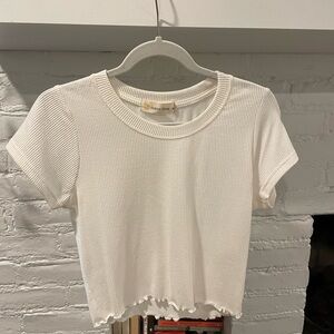 Ocean Drive white ribbed baby tee